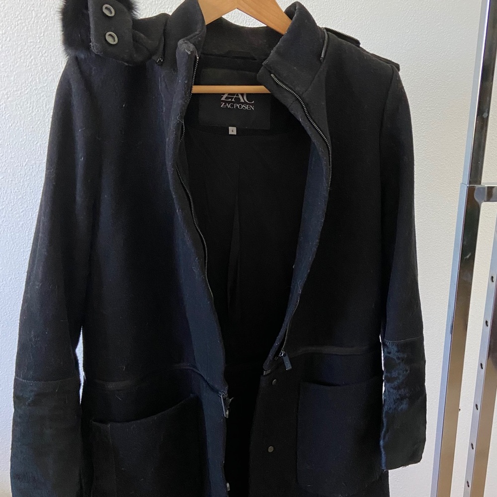 Zac Zac Posen Black Coat Convertible - Picture 6 of 7